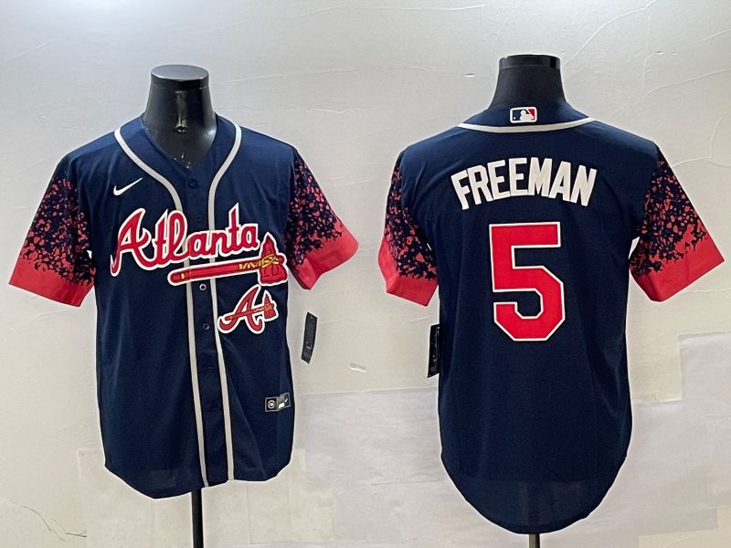 Men Atlanta Braves #5 Freeman Drak Blue Fashion Game 2025 Nike MLB Jersey style 1->arizona diamondback->MLB Jersey